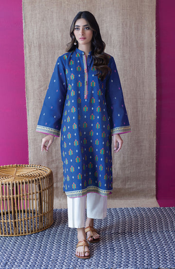Orient HCS S 22 094 Blue Khaddar Scshirt Myreen Winter Collection 2022 Online Shopping